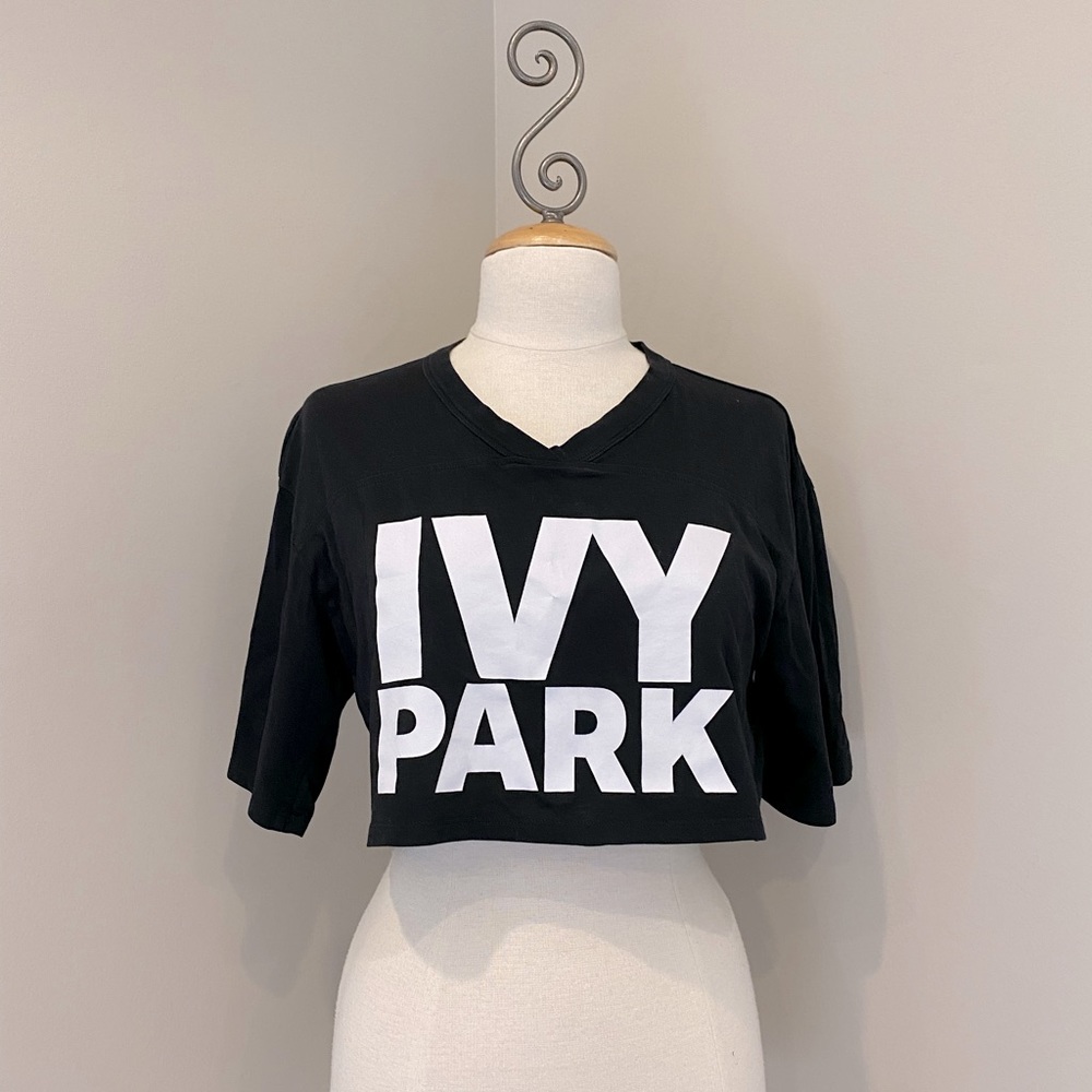 Ivy Park Short Sleeve Logo Graphic Cropped Jersey Tee